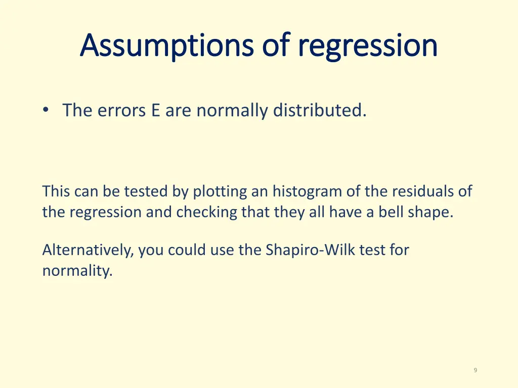 assumptions of regression assumptions