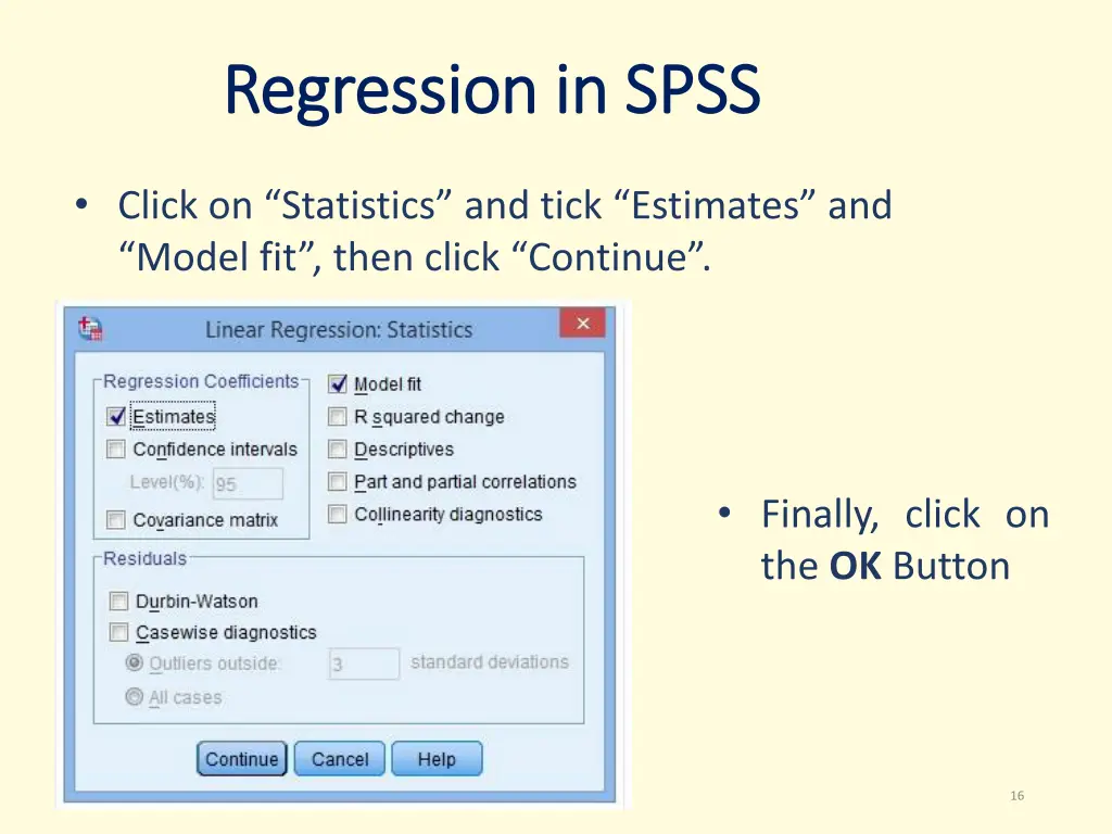 regression regression in spss 2