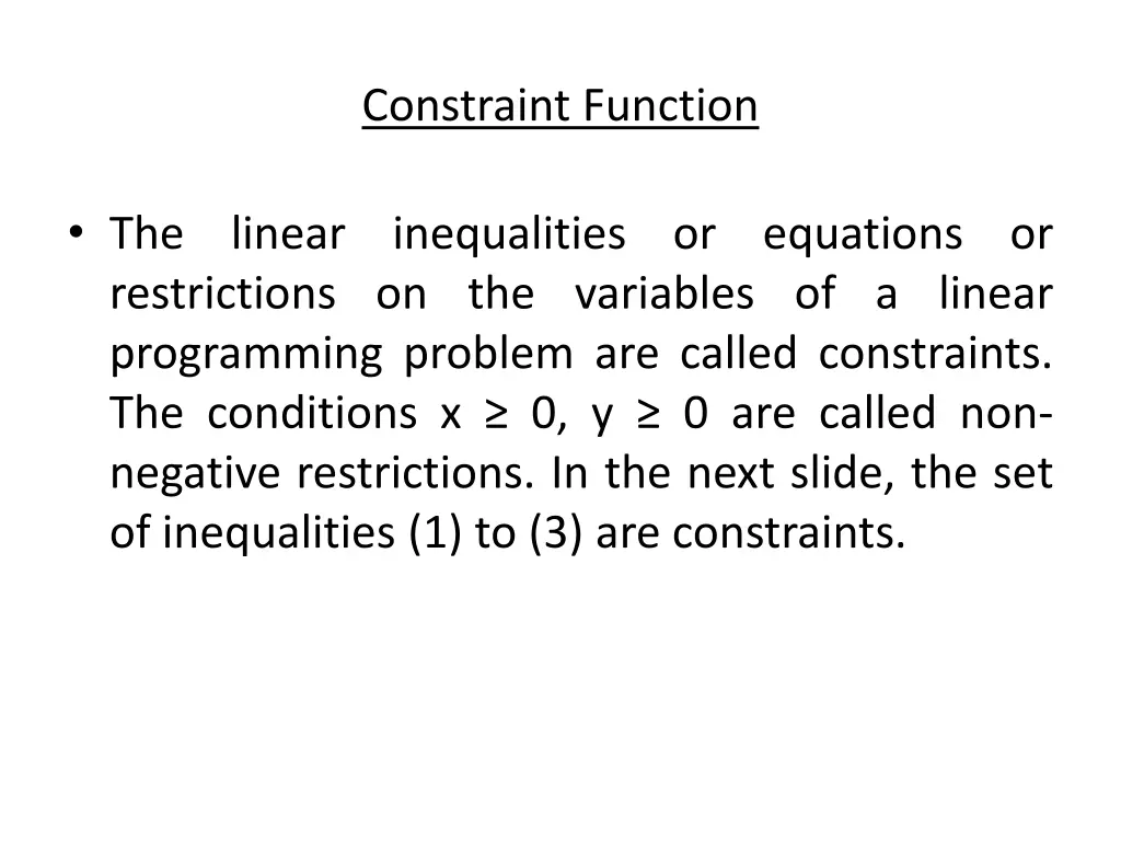 constraint function 2