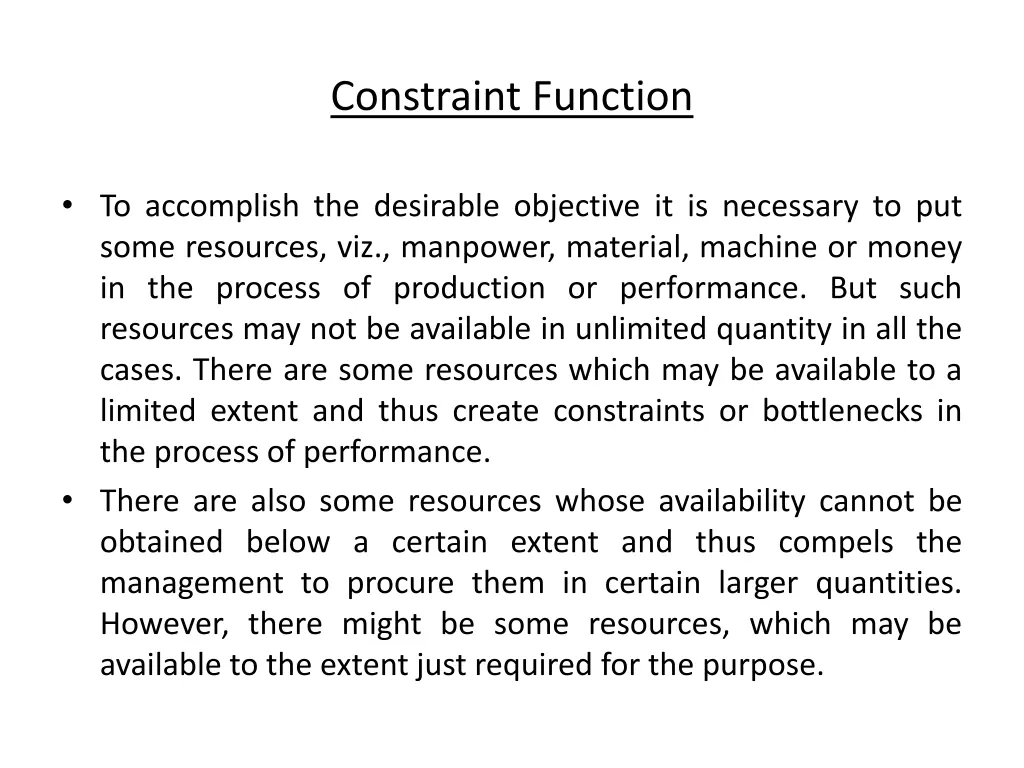 constraint function