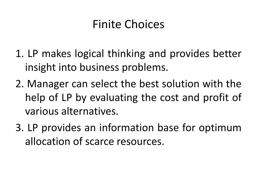 finite choices 1