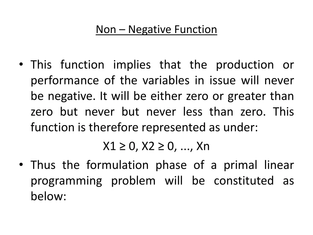 non negative function