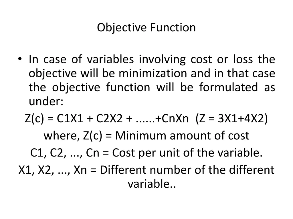 objective function 2