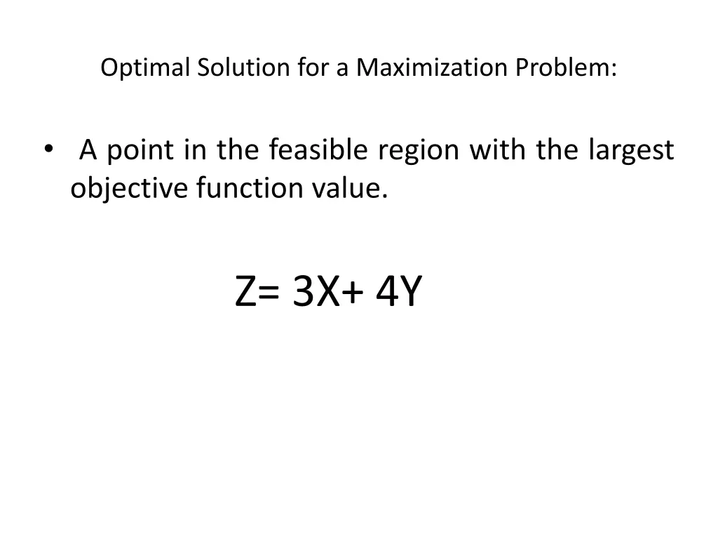 optimal solution for a maximization problem