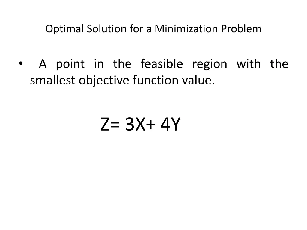 optimal solution for a minimization problem