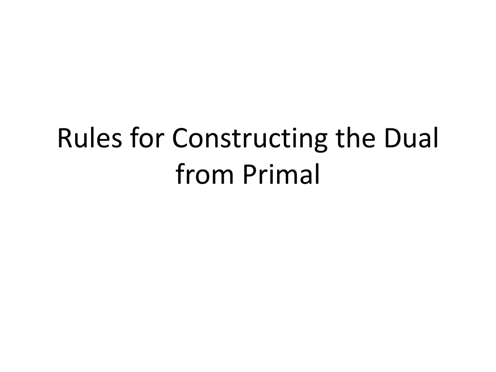 rules for constructing the dual from primal