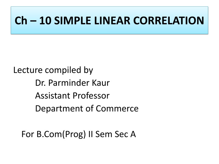 ch 10 simple linear correlation