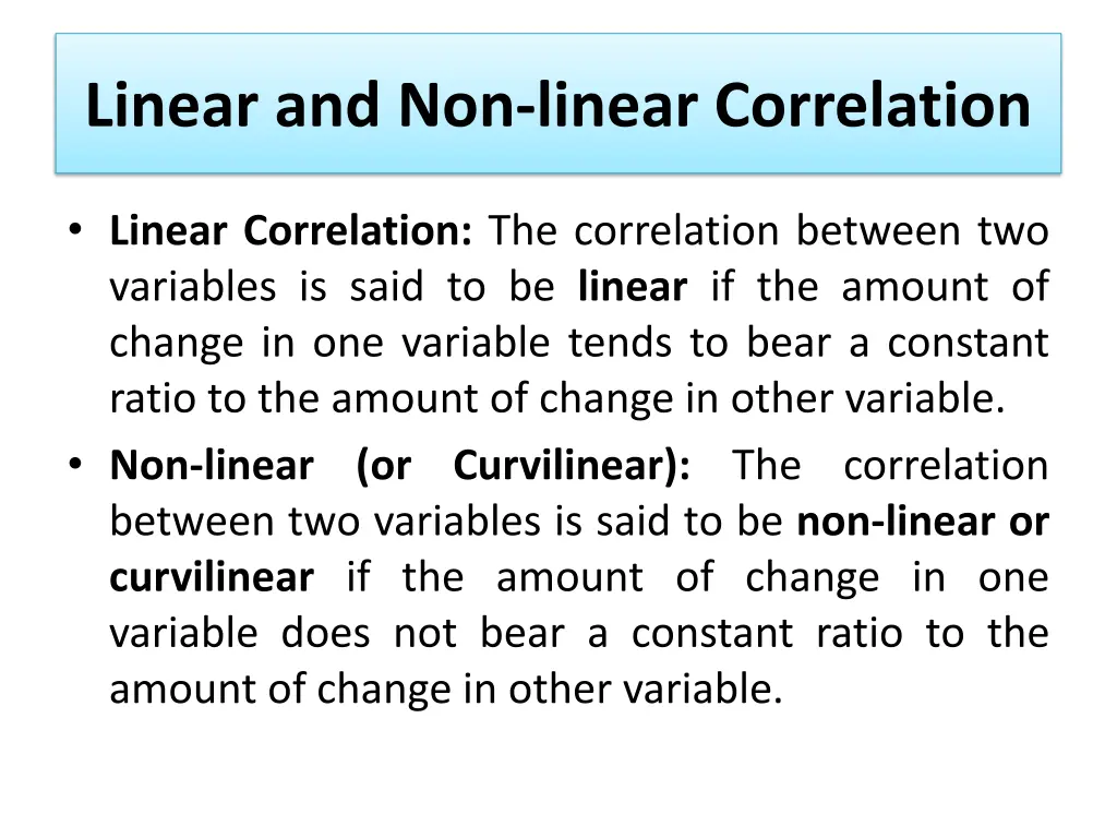 linear and non linear correlation