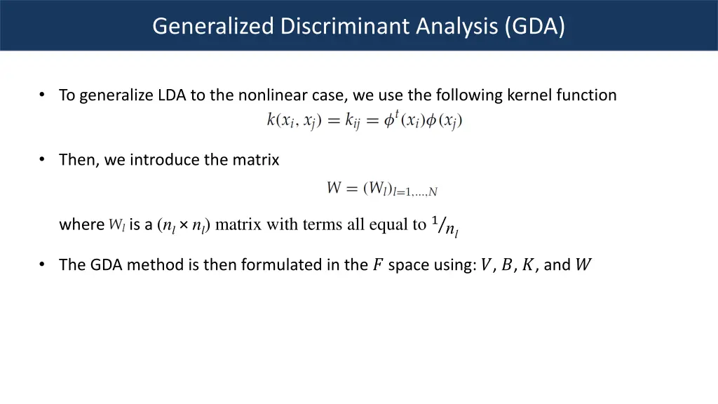 generalized discriminant analysis gda 3