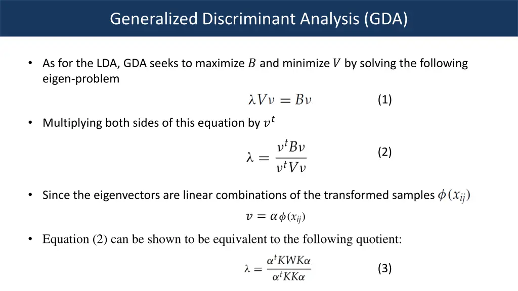 generalized discriminant analysis gda 4