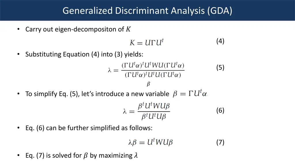 generalized discriminant analysis gda 5