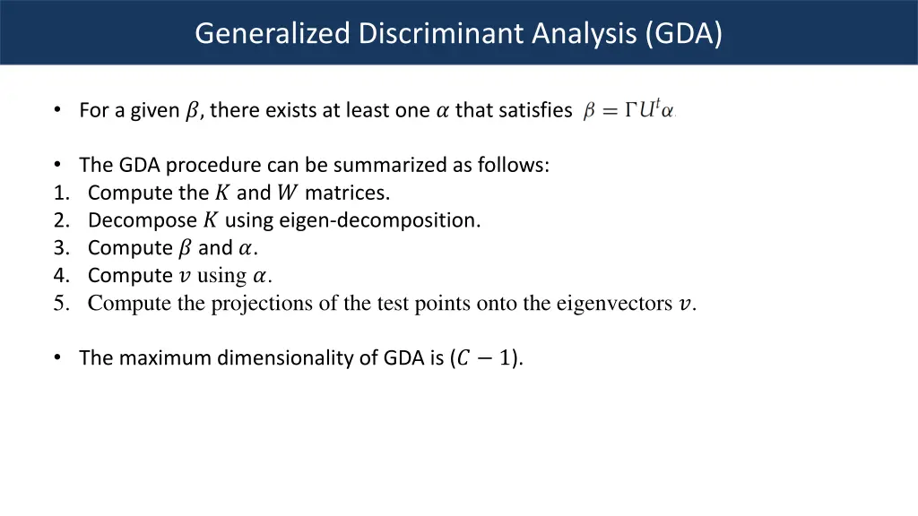 generalized discriminant analysis gda 6