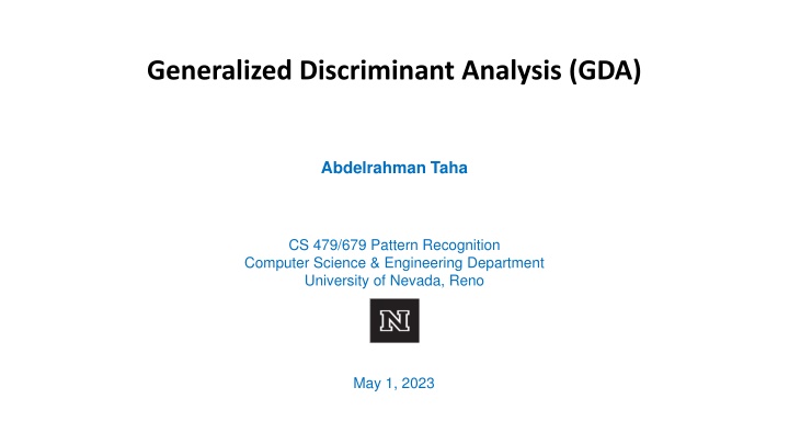 generalized discriminant analysis gda