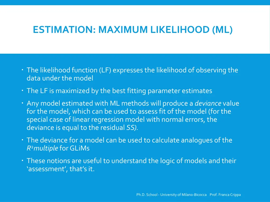 estimation maximum likelihood ml