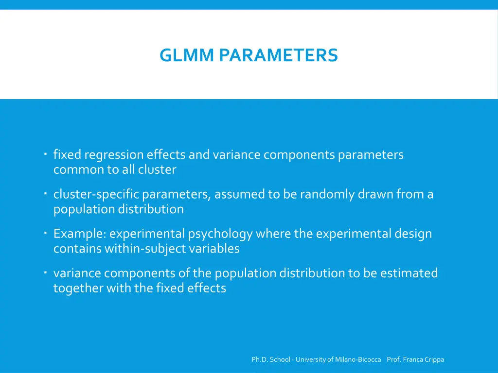 glmm parameters