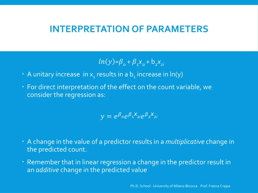 interpretationof parameters