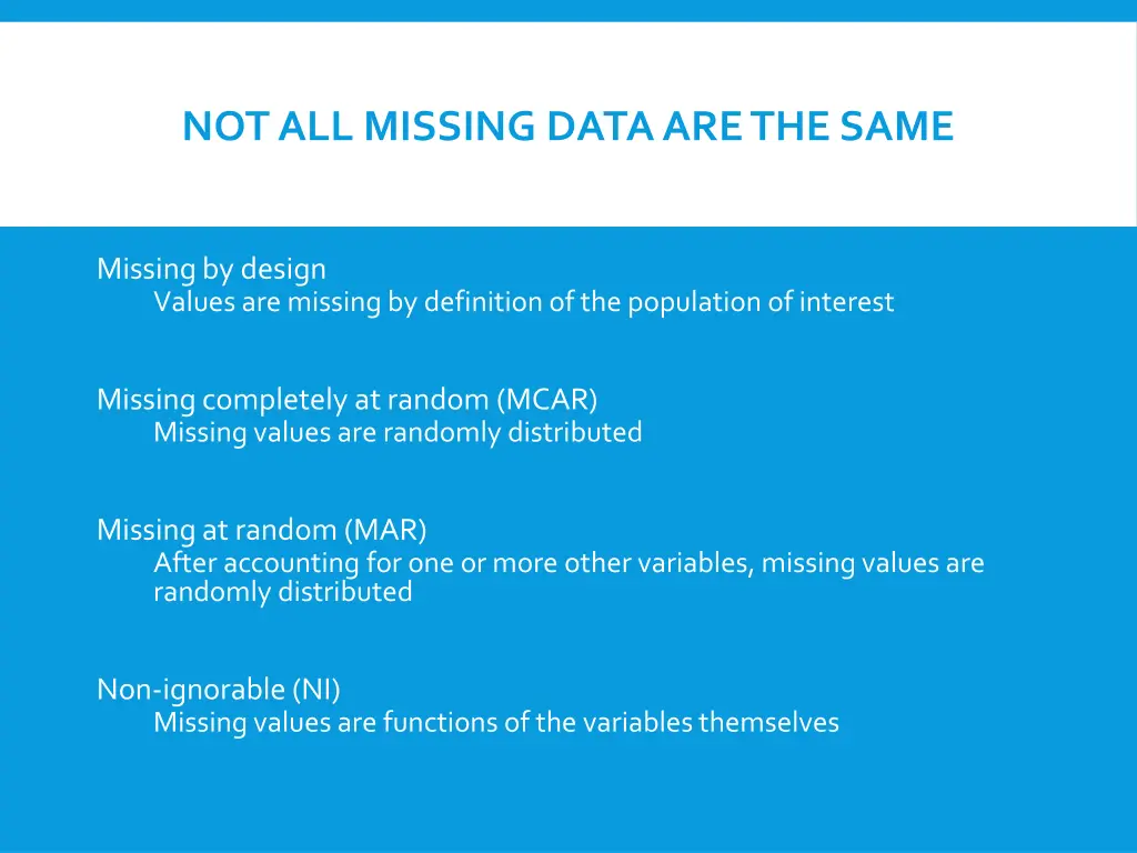 not all missing data are the same