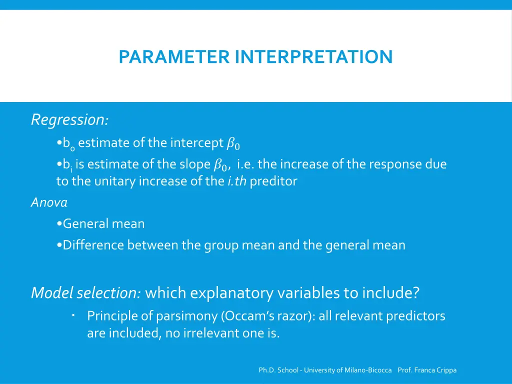 parameter interpretation