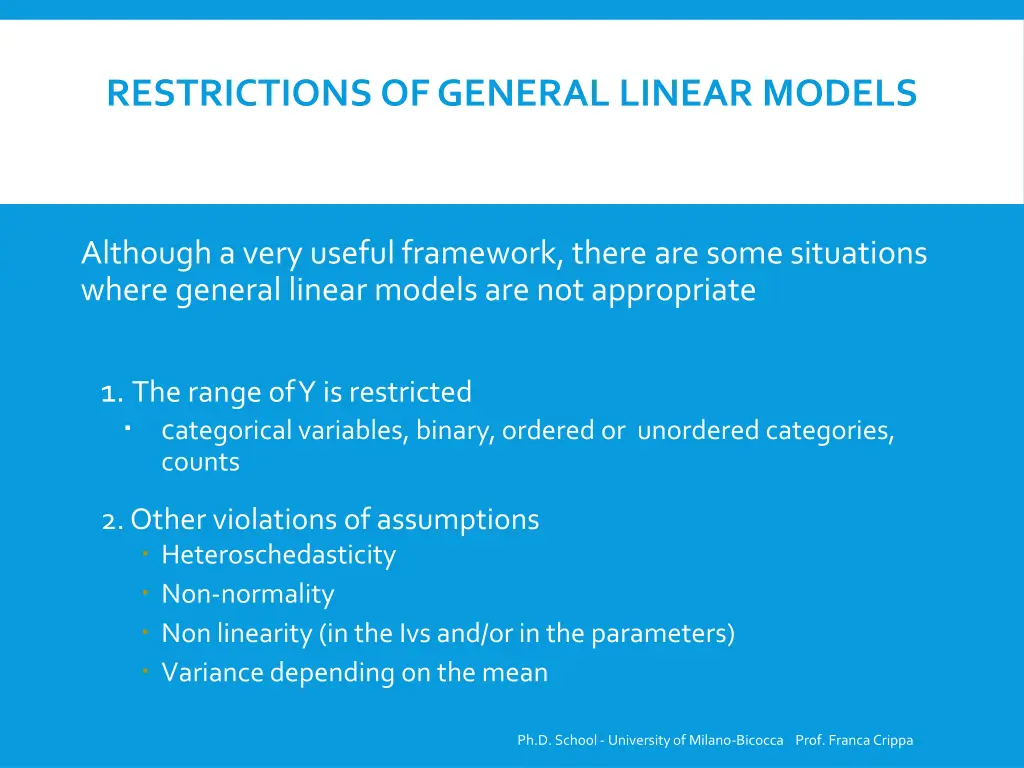 restrictionsof general linear models