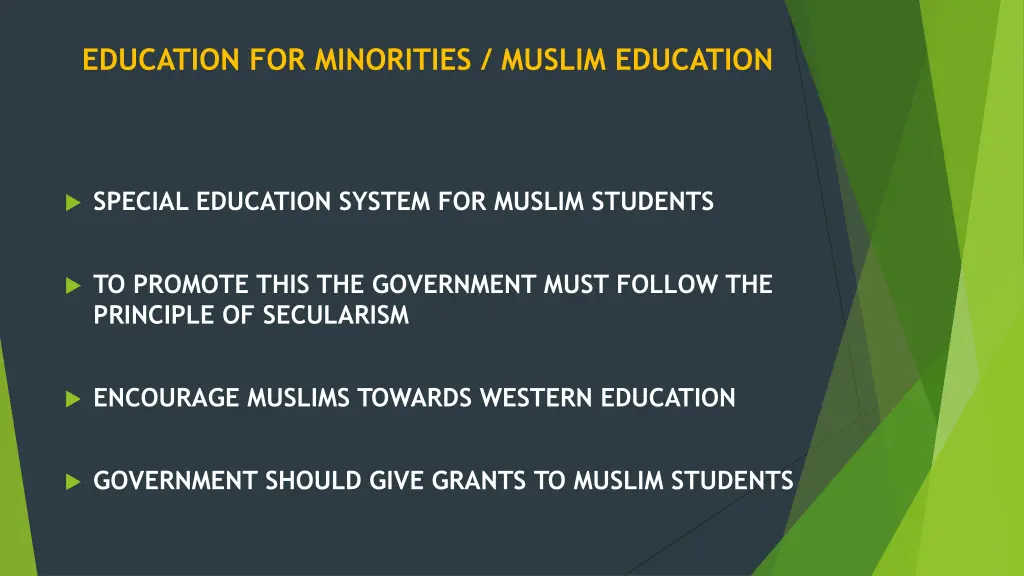 education for minorities muslim education