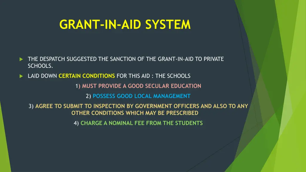 grant in aid system