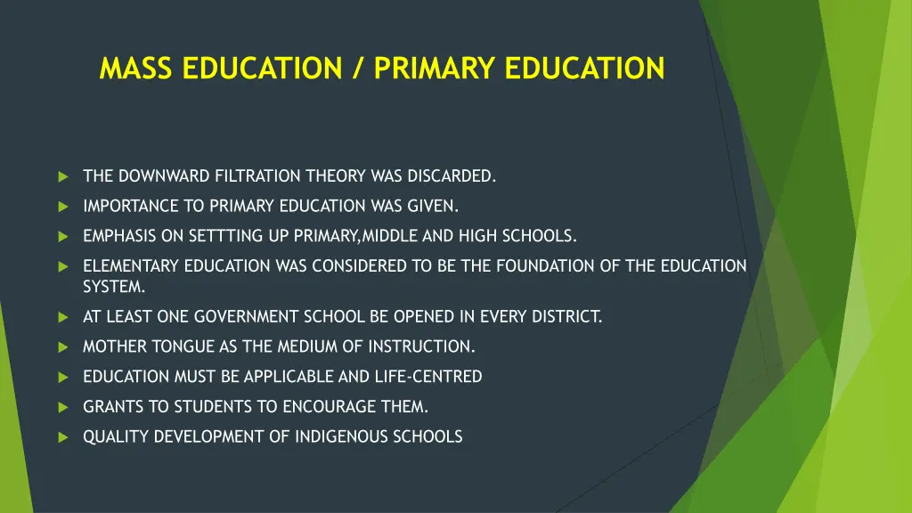 mass education primary education