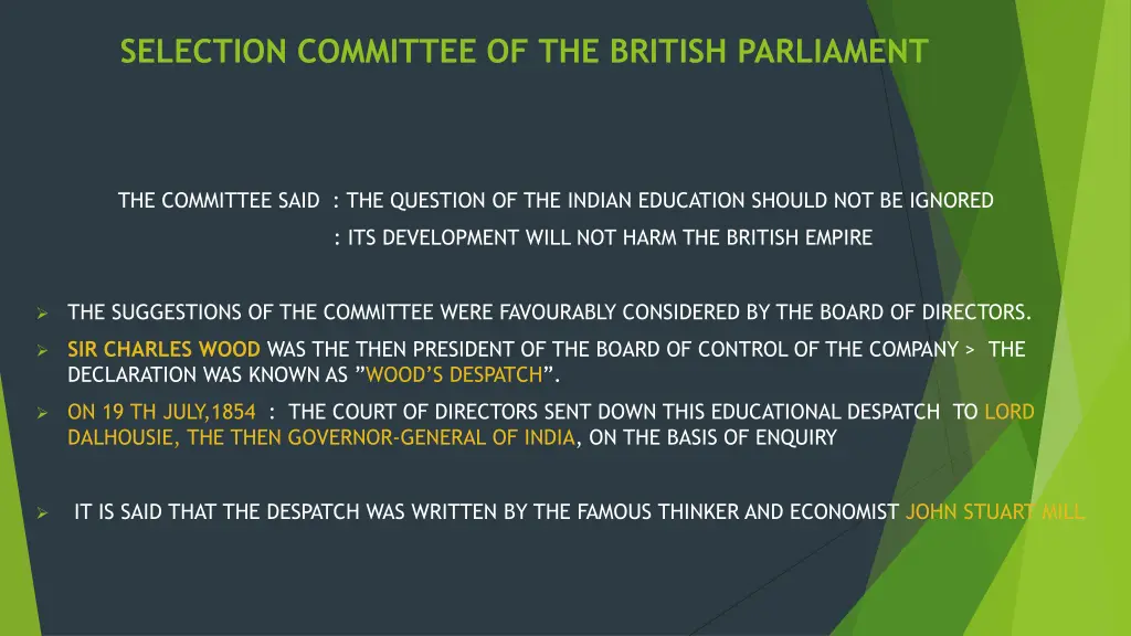 selection committee of the british parliament