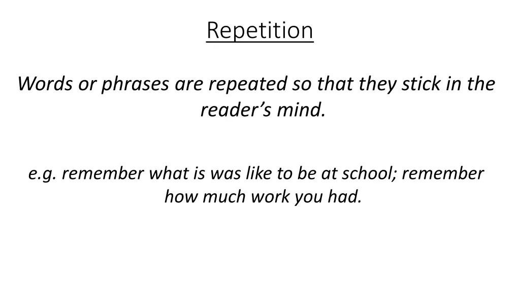 repetition