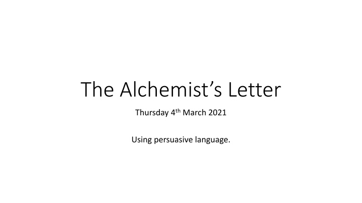 the alchemist s letter