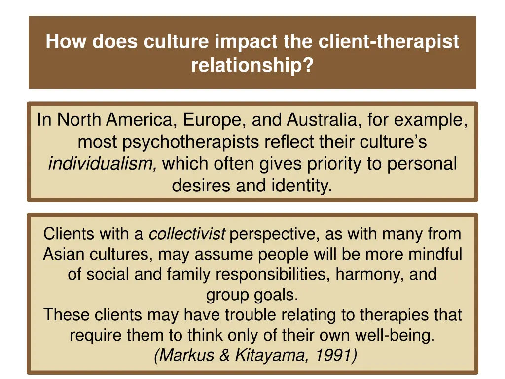 how does culture impact the client therapist