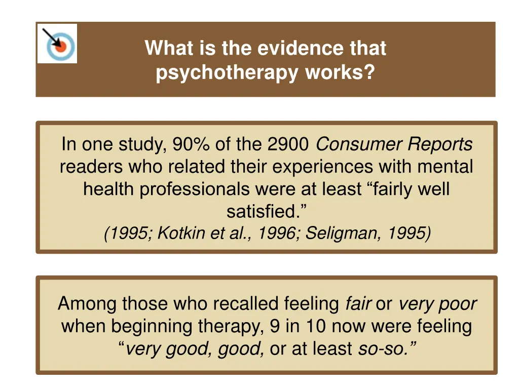 what is the evidence that psychotherapy works