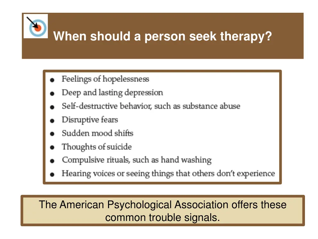 when should a person seek therapy