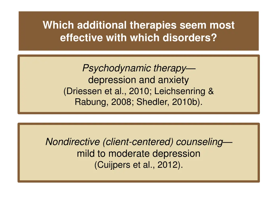 which additional therapies seem most effective