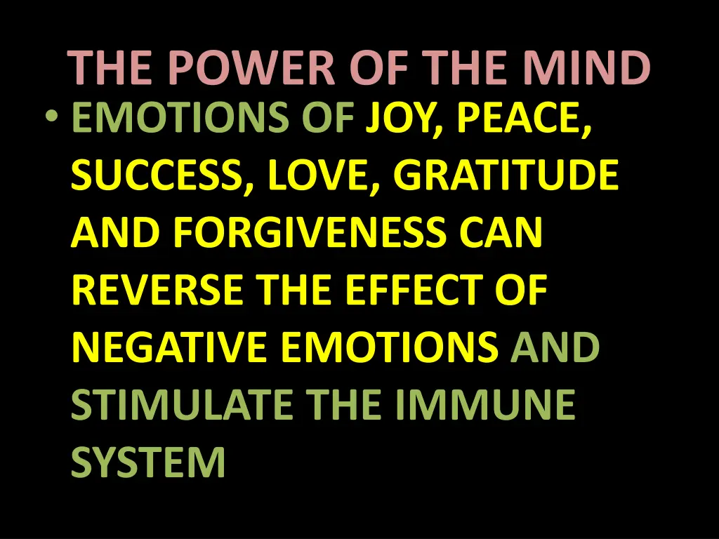 the power of the mind emotions of joy peace