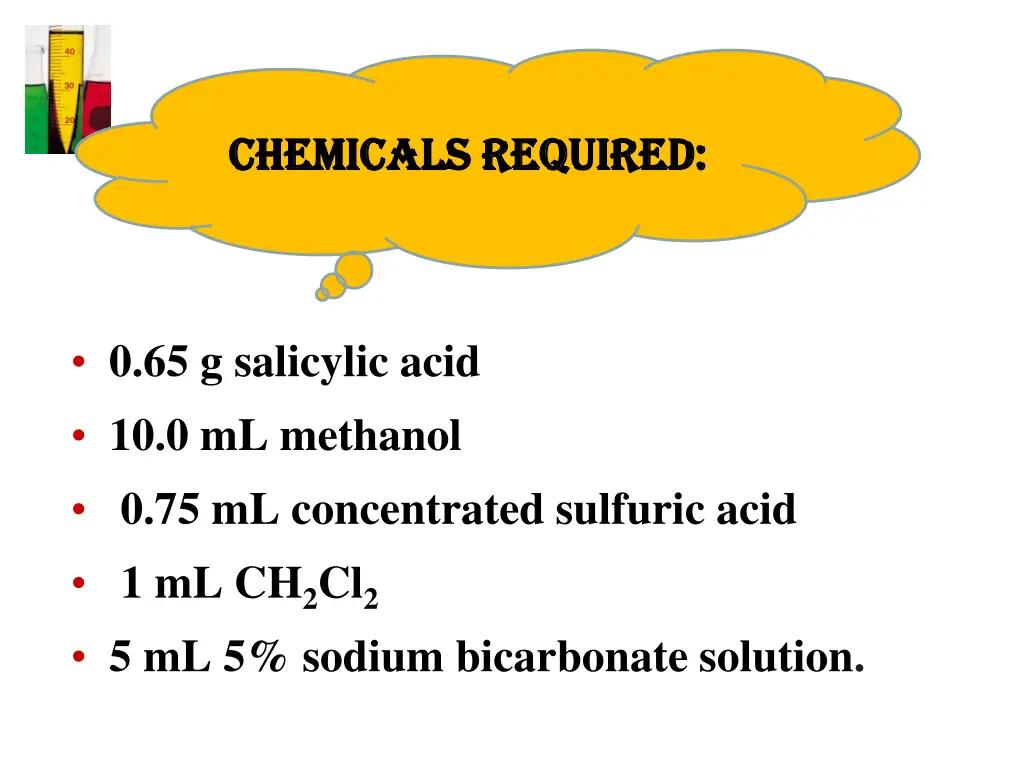 chemicals required chemicals required