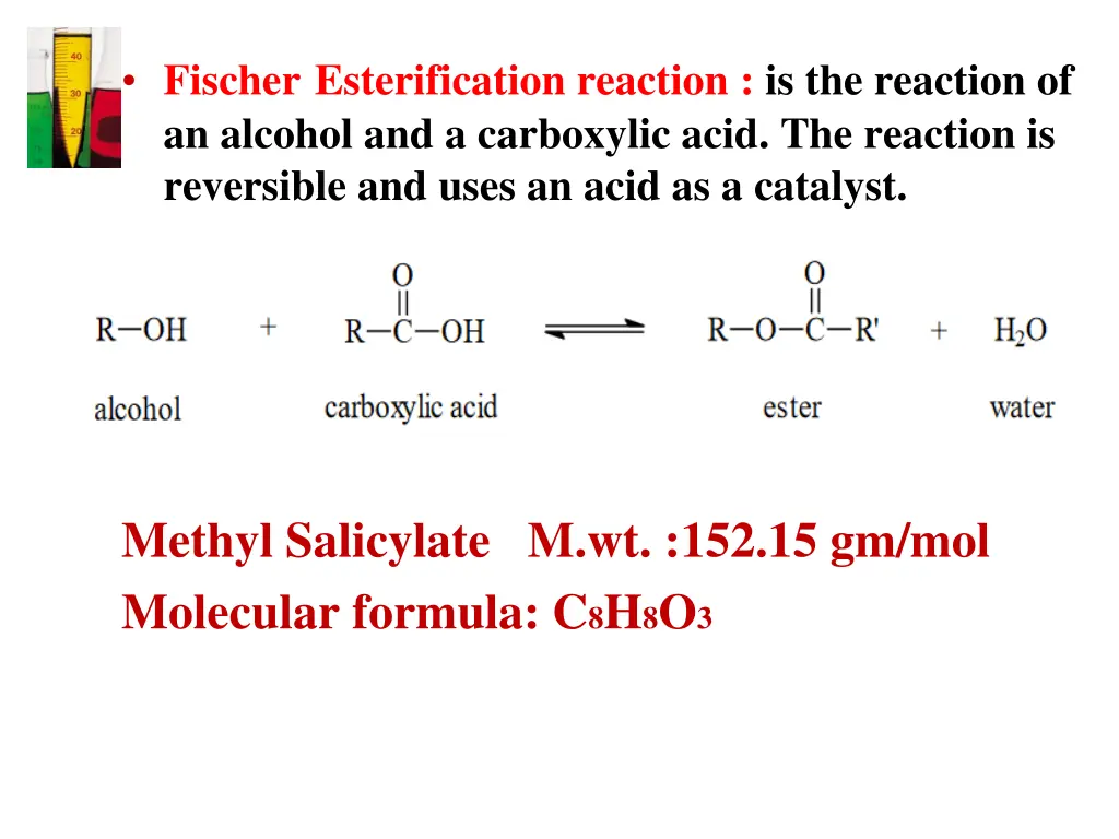 fischer esterification reaction is the reaction