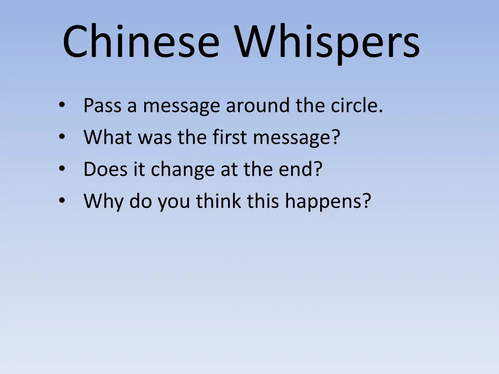 chinese whispers