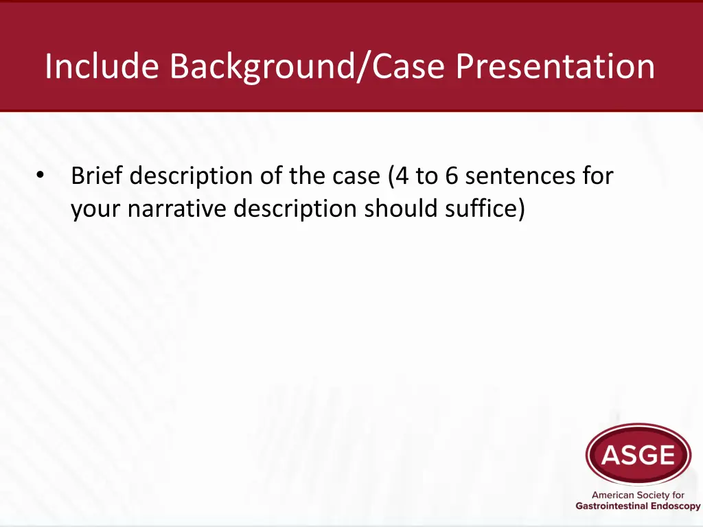 include background case presentation