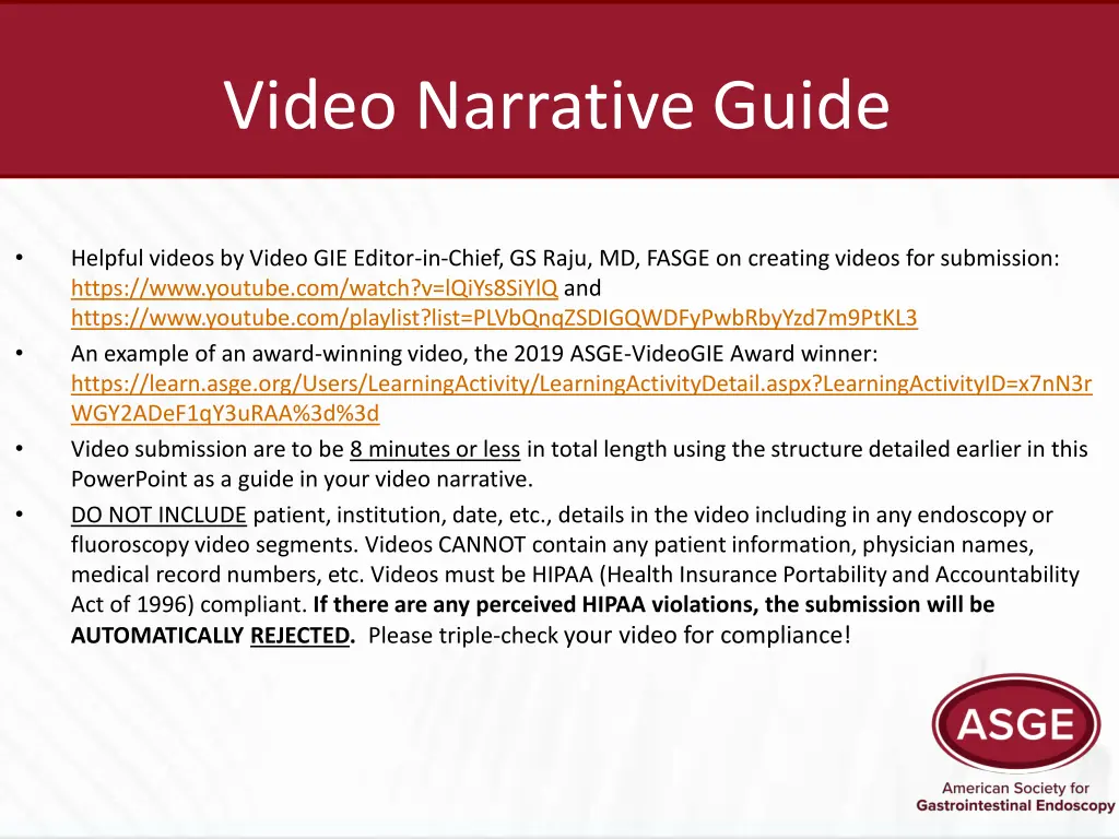 video narrative guide