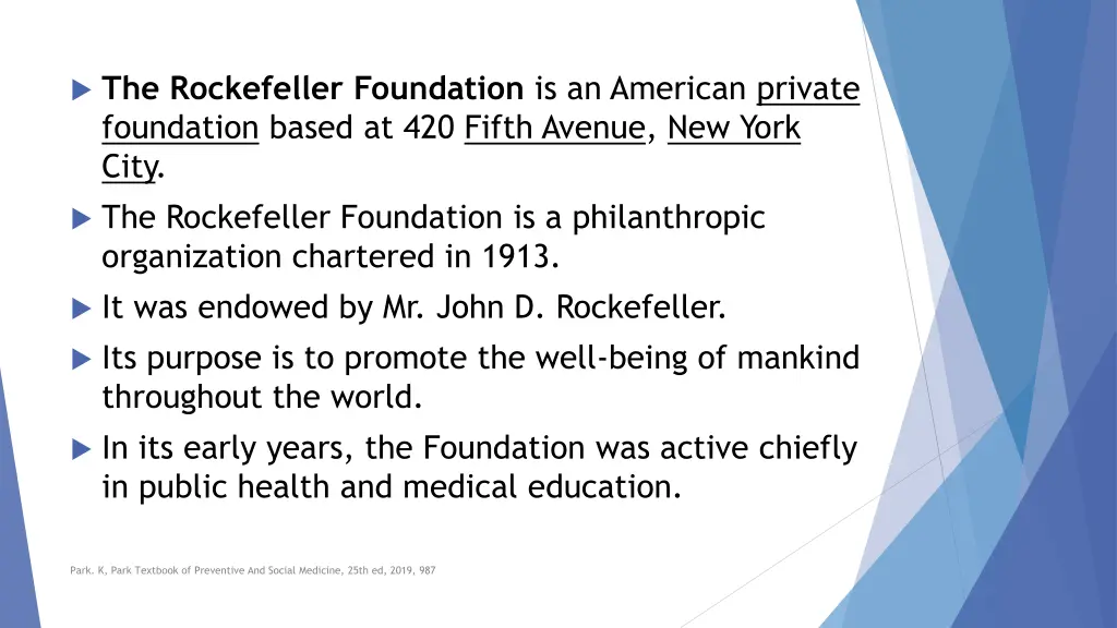 the rockefeller foundation is an american private