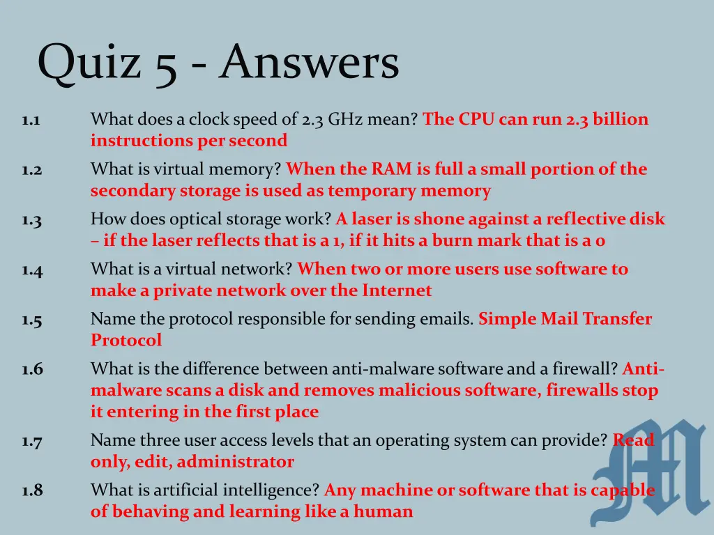 quiz 5 answers