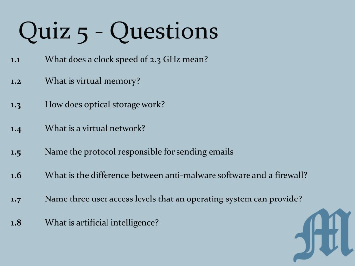 quiz 5 questions