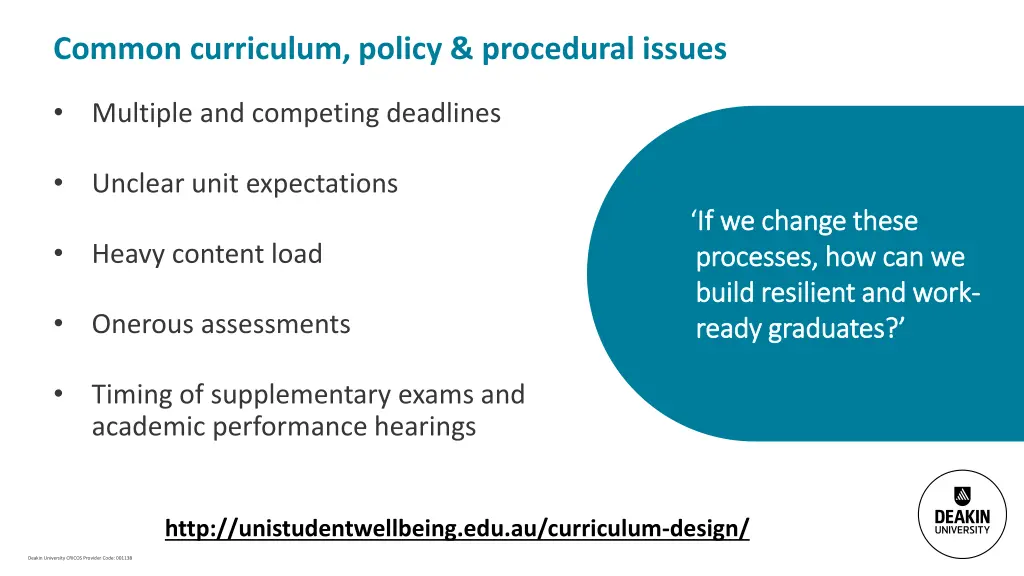 common curriculum policy procedural issues