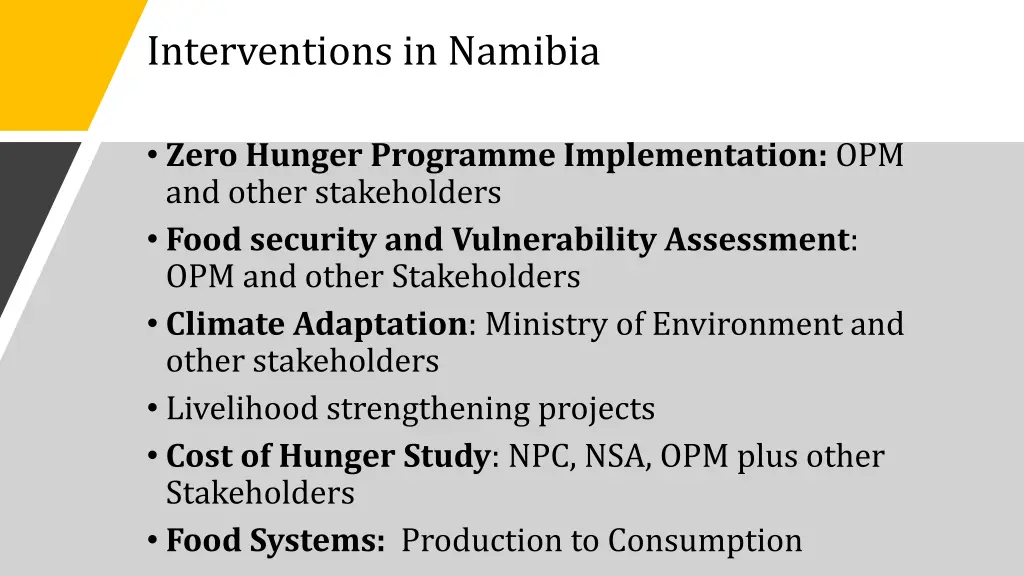 interventions in namibia