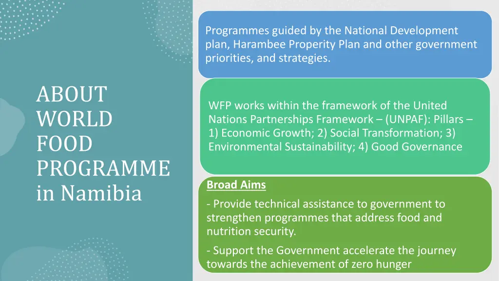 programmes guided by the national development