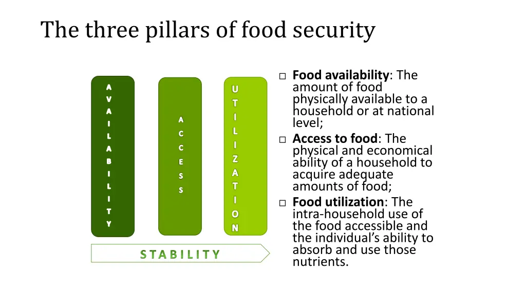 the three pillars of food security