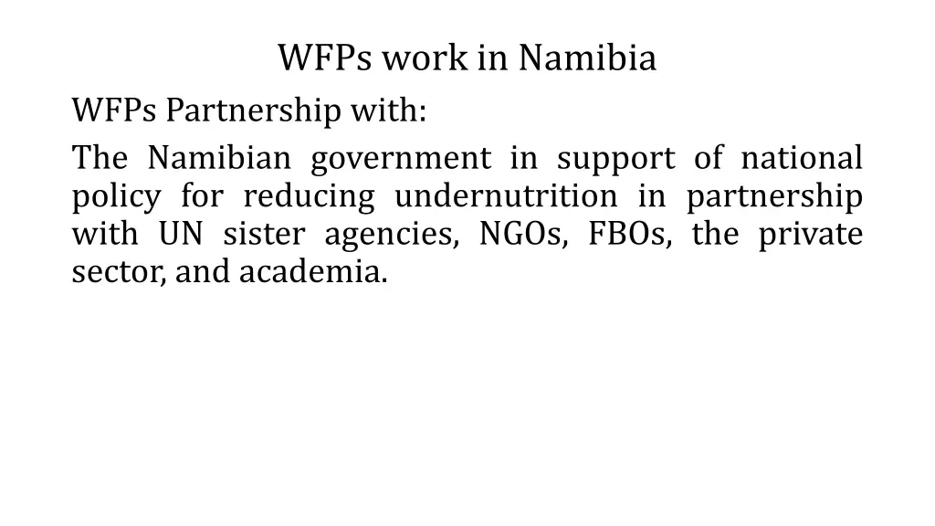 wfps work in namibia