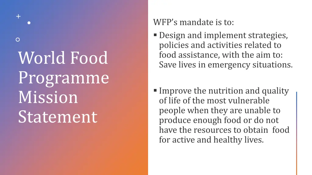 world food programme mission statement