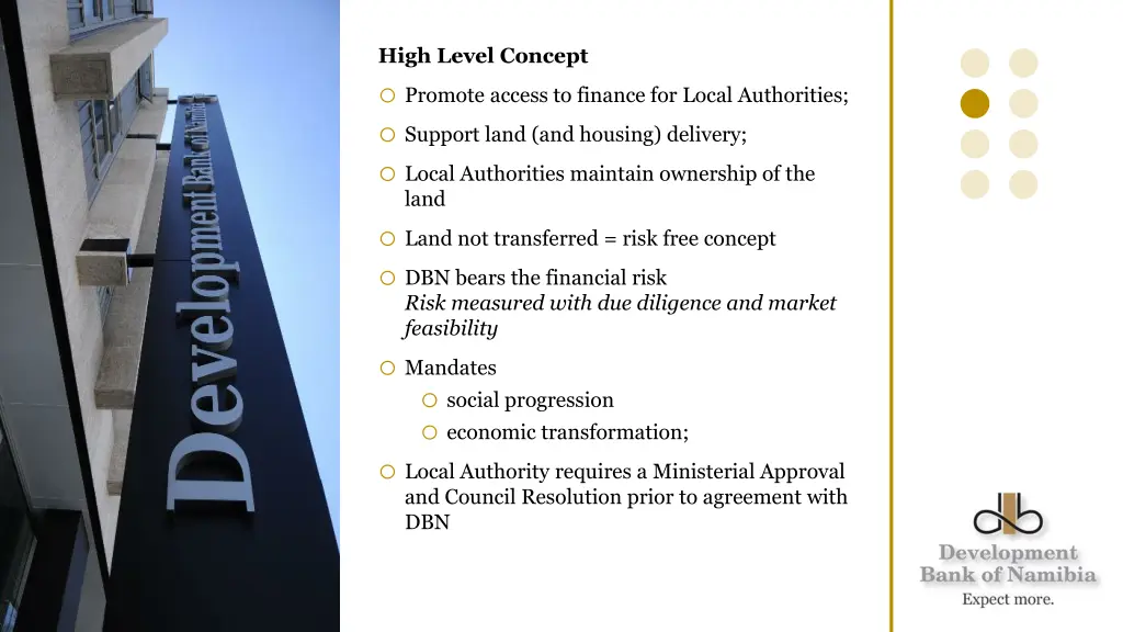 high level concept o promote access to finance