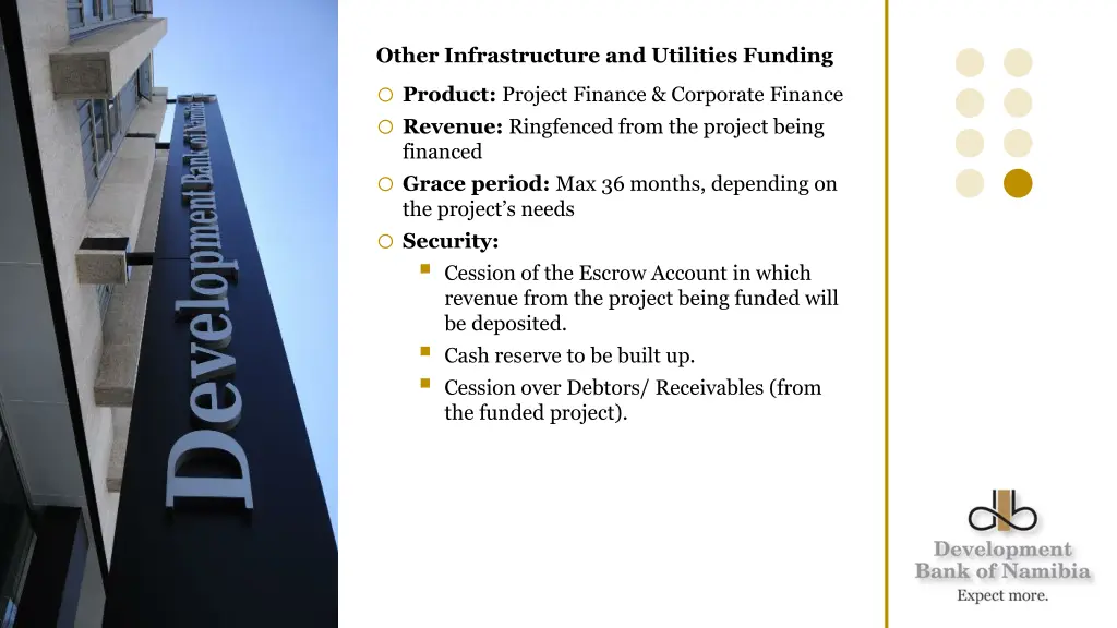 other infrastructure and utilities funding